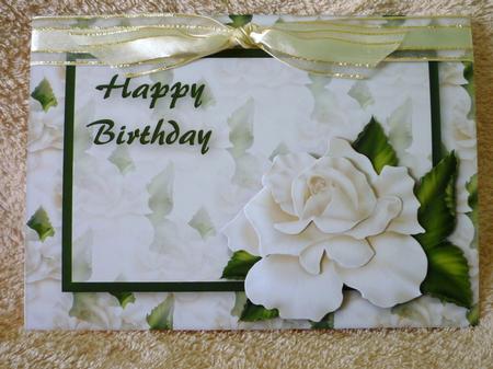 Cream Rose Quick Card - Birthday by Michelle Chivers
