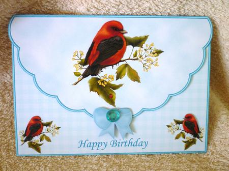 Scalloped Edged Envelope Style Card with Bird by Michelle Chivers