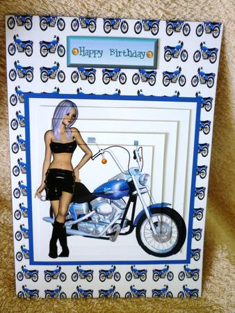 Blue Motorbike Backing Paper by Michelle Chivers