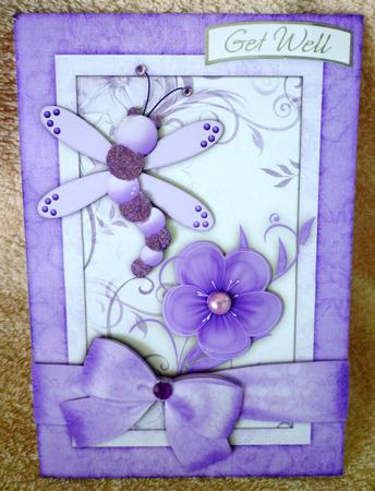 Dragonfly 'n Bloom in Lilac Step by Step Card Front by Michelle Chivers