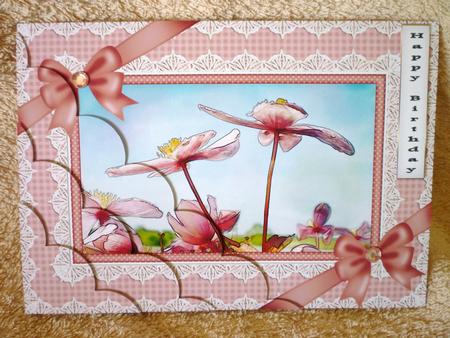 A5 Clematis and Lace Scallop Corner Side Stacker by Michelle Chivers