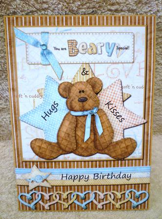 Hugs Kisses Brown Bear Happy Birthday by Michelle Chivers