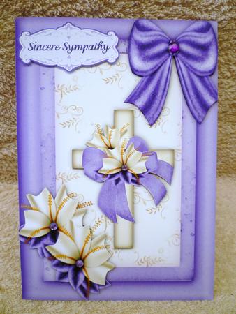 Cross and Lilys in Lilac A5 Card Front with Step by Step by Michelle Chivers