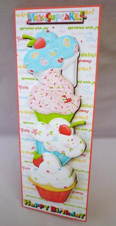 Hey Cupcake Happy Birthday Tall Dl Card Front by Michelle Chivers
