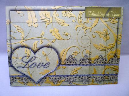 Silver Green Lace Love 7x5in One Corner Stacker by Michelle Chivers