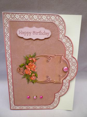 Roses for Mother Scalloped Card Front by Michelle Chivers