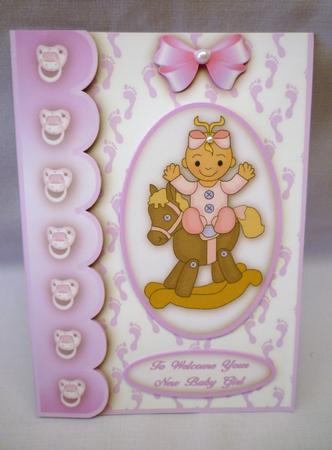 To Welcome Your New Baby Girl A4 Card Front by Michelle Chivers