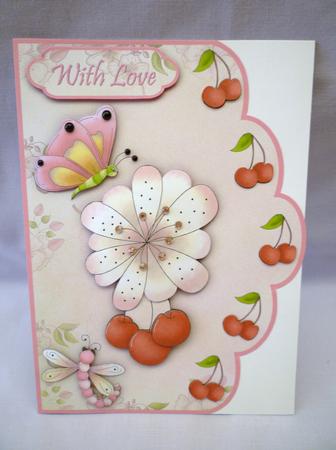 Cherry Blossom Dreams Scallop Edge Card Front by Michelle Chivers