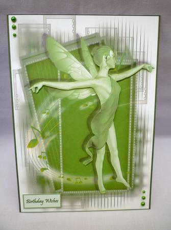Fairy Music Card Front with Decoupage by Michelle Chivers