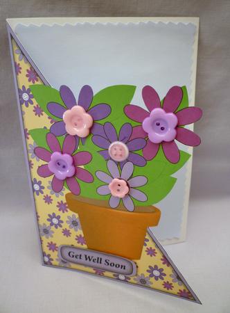 Purple Flowers Pot Cut and Fold by Michelle Chivers