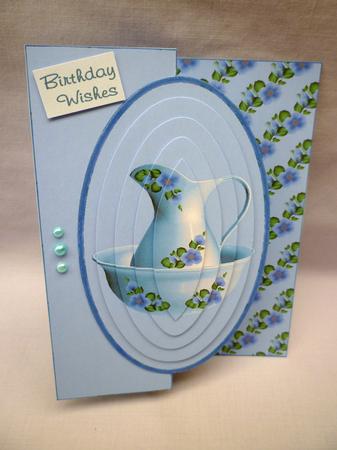 Simple Blue Oval Fold Back by Michelle Chivers