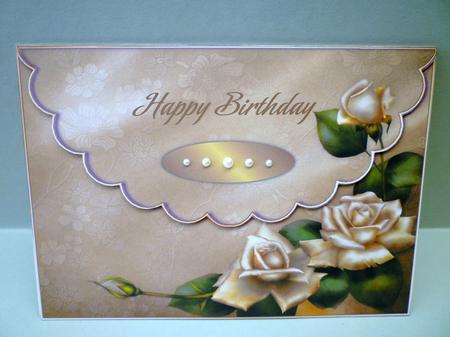 Antique Roses Scalloped Edge Envelope Card by Michelle Chivers