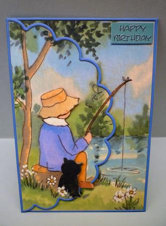Gone Fishin Envelope Card with Decoupage by Michelle Chivers