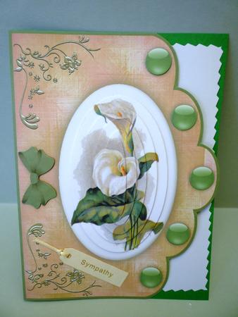 Calla Lily Scallop Edge Card Front by Michelle Chivers