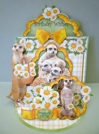 Giant Easel Tableau 3D Card Kit - Meercats & Daisies by Michelle Chivers