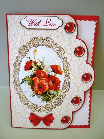 Pretty Poppies Scallop Edge Card Front by Michelle Chivers