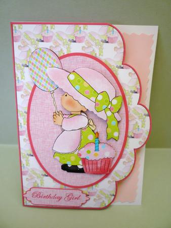 Birthday Girl Scallop Edge Card by Michelle Chivers