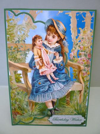 Girl with Dolly Envelope Card by Michelle Chivers
