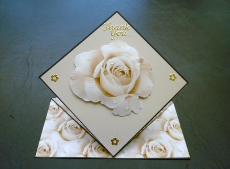 Cream Roses Pop Up Spring Card by Michelle Chivers
