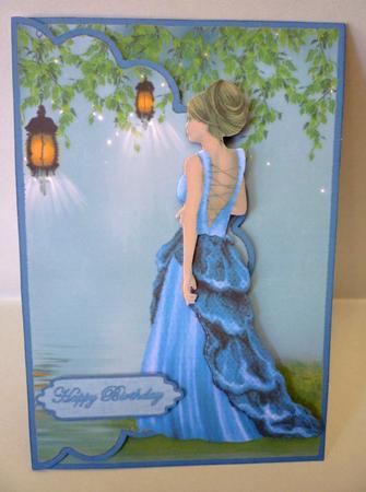 Lady at the Pond Envelope Card by Michelle Chivers