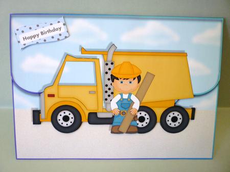 Constuction Kid Scalloped Edge Envelope Card by Michelle Chivers