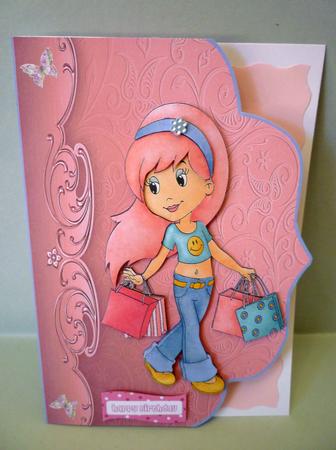 Little Cute Shopper Fancy Edge with Decoupage by Michelle Chivers