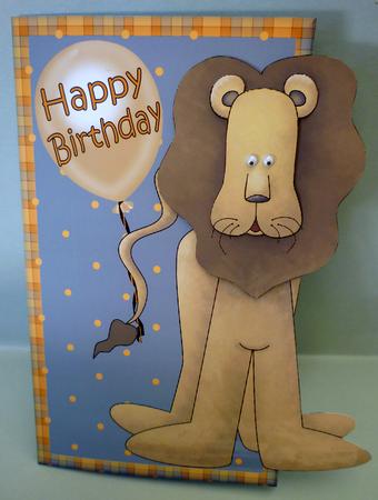 Birthday Lion Over the Side Decoupage by Michelle Chivers