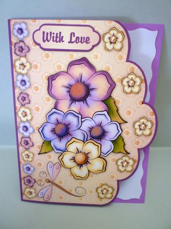 Blooming Beautiful A4 Scallop Edge Card Front by Michelle Chivers
