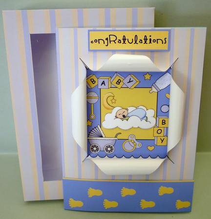 Open Front New Baby Boy Card by Michelle Chivers