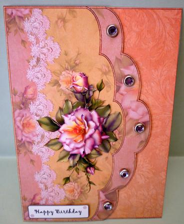 A Pink Rose Elegant Double Envelope Flap Card by Michelle Chivers