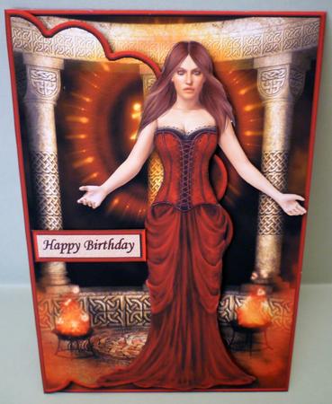 Gothic Beauty in Red Envelope Card by Michelle Chivers