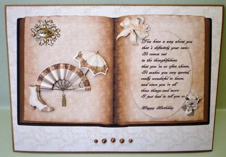 Vintage Fan Book Decoupage by Michelle Chivers