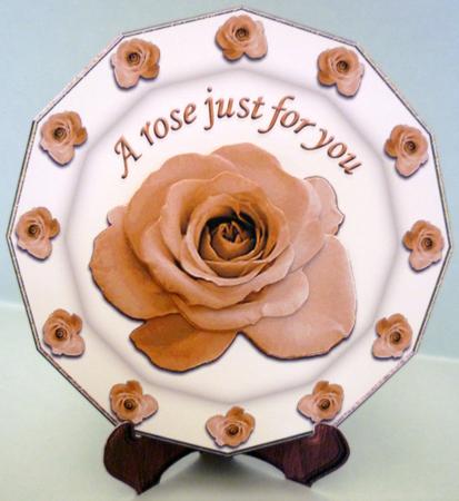 A Peach Rose Just for You Birthday Plate Sheet by Michelle Chivers