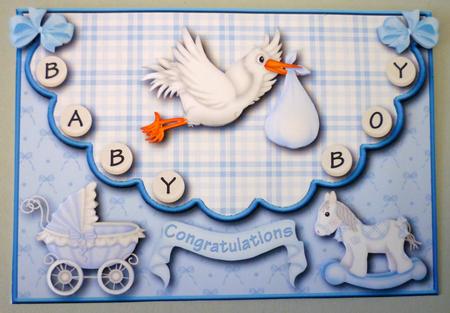 Special Delivery Baby Boy Envelope Card with Decoupage by Michelle Chivers