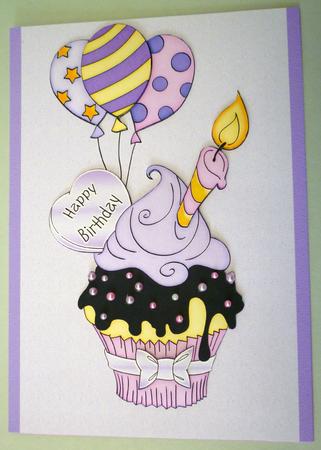 Party Time Card Front with Decoupage by Michelle Chivers