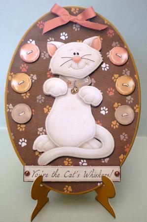 You're the Cats Whiskers Plate and Stand Card by Michelle Chivers