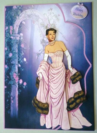 Vintage Lady in Rose Garden with Decoupage by Michelle Chivers