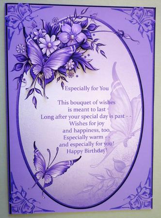 Verse with Butterflies and Flowers Card Front by Michelle Chivers