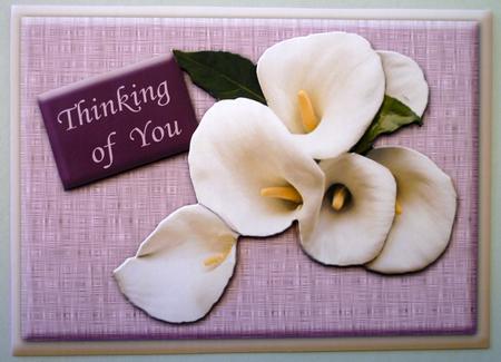 Lilies Card Front Plus 3D - Thinking of You by Michelle Chivers