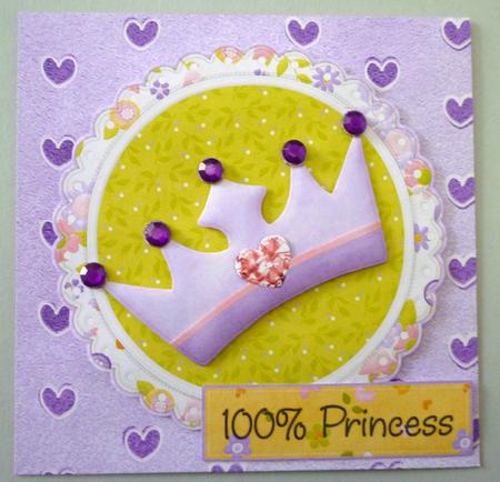 100% Princess Quare Card Front by Michelle Chivers