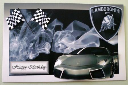 Lamborghini on Smoke Background Decoupage by Michelle Chivers