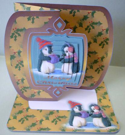 Christmas Penguins Fold Back Card Kit by Michelle Chivers