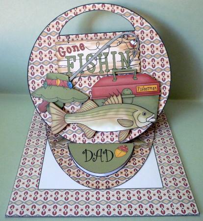 Oval Cut Out Easel Fishing by Michelle Chivers