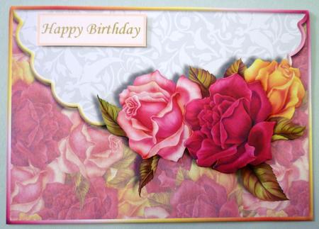 Beautiful Roses Scalloped Edge Envelope Card by Michelle Chivers