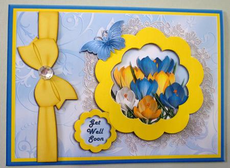 Blue and Yellow Crocus Get Well and Birthday by Michelle Chivers