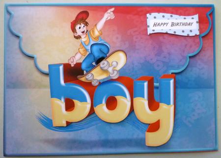 Skater Boy Scalloped Edge Envelope Card by Michelle Chivers