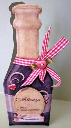 Always & Forever Champagne Bottle Congratulations Card by Michelle Chivers