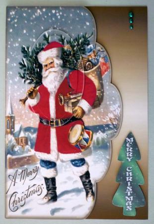 Scalloped Vintage Santa by Michelle Chivers