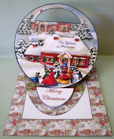 Vintage Christmas Oval Cutout Easel by Michelle Chivers