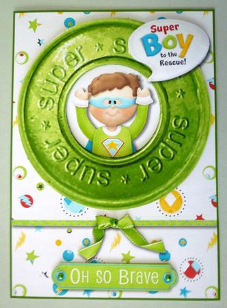 Oh So Brave Super Boy to the Rescue Photo Card Front by Michelle Chivers